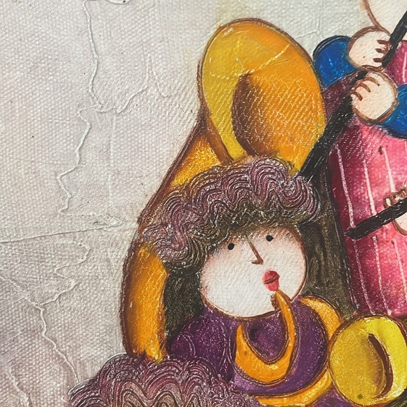 Canvas Oil Painting Musician Children by J.Roybal 10”x8” - Picture 7 of 9